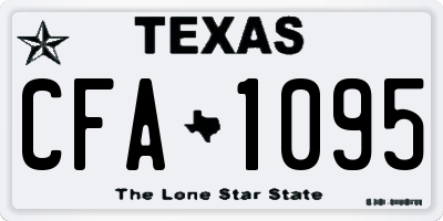 TX license plate CFA1095