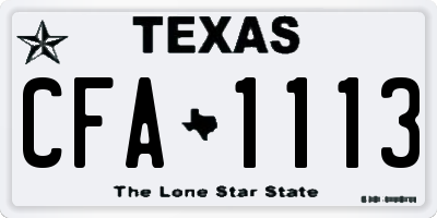 TX license plate CFA1113