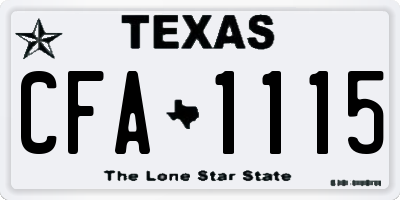TX license plate CFA1115