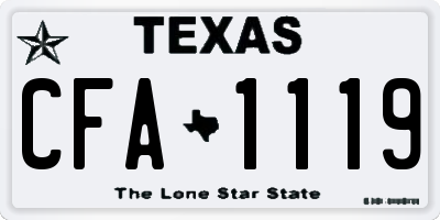 TX license plate CFA1119