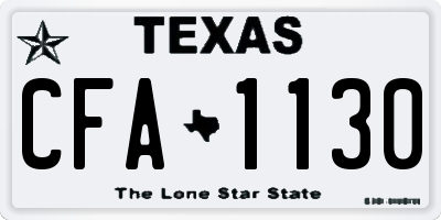 TX license plate CFA1130