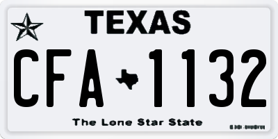 TX license plate CFA1132