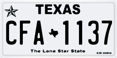 TX license plate CFA1137