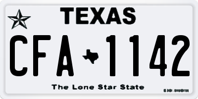 TX license plate CFA1142
