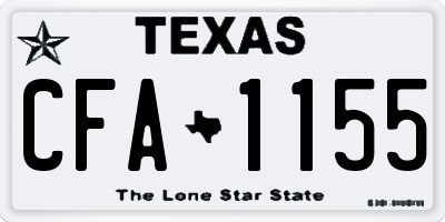 TX license plate CFA1155