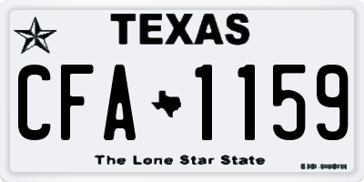 TX license plate CFA1159