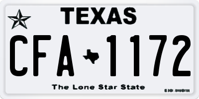 TX license plate CFA1172