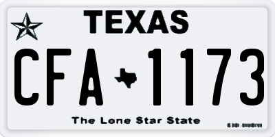 TX license plate CFA1173