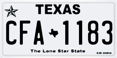 TX license plate CFA1183