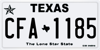 TX license plate CFA1185