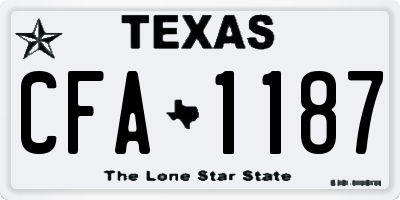TX license plate CFA1187