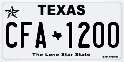 TX license plate CFA1200