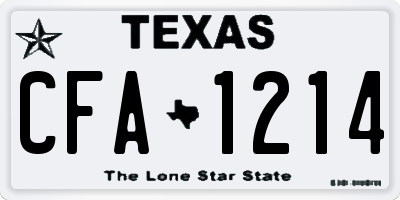 TX license plate CFA1214