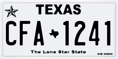 TX license plate CFA1241