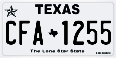 TX license plate CFA1255