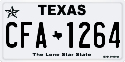 TX license plate CFA1264