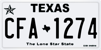 TX license plate CFA1274