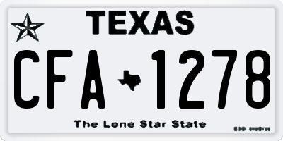 TX license plate CFA1278