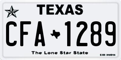 TX license plate CFA1289