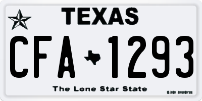TX license plate CFA1293