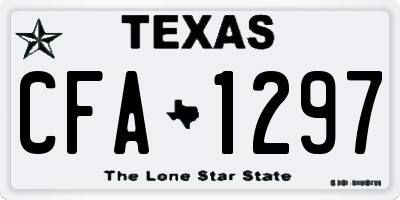 TX license plate CFA1297