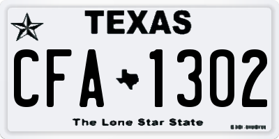 TX license plate CFA1302