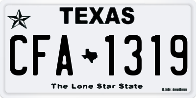TX license plate CFA1319