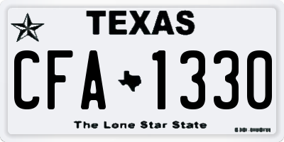 TX license plate CFA1330