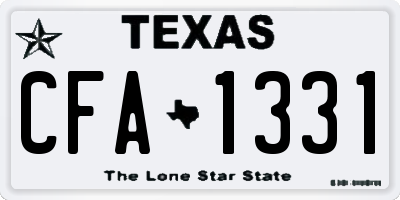 TX license plate CFA1331