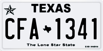 TX license plate CFA1341