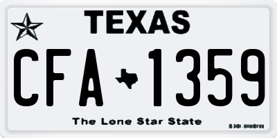 TX license plate CFA1359