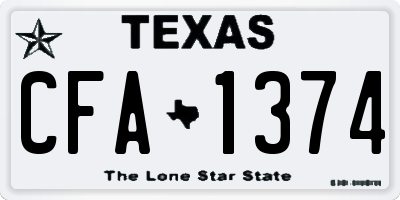 TX license plate CFA1374