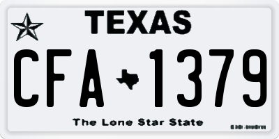 TX license plate CFA1379
