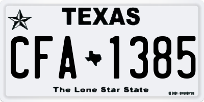 TX license plate CFA1385