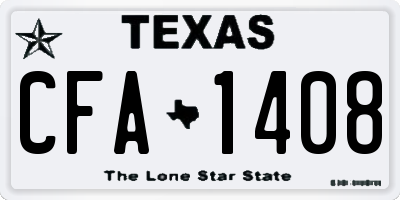 TX license plate CFA1408