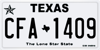 TX license plate CFA1409