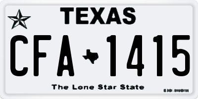 TX license plate CFA1415