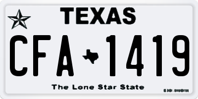 TX license plate CFA1419