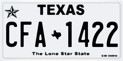 TX license plate CFA1422