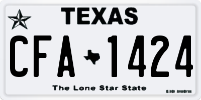 TX license plate CFA1424