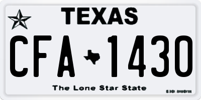 TX license plate CFA1430