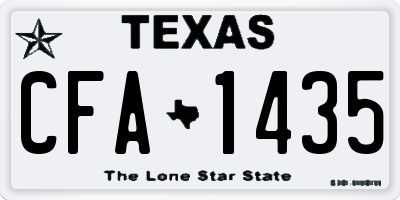 TX license plate CFA1435