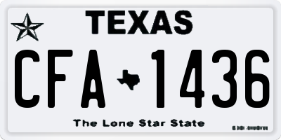 TX license plate CFA1436