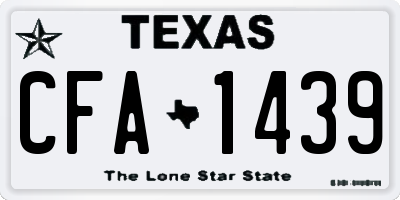 TX license plate CFA1439