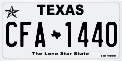 TX license plate CFA1440
