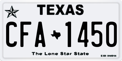 TX license plate CFA1450