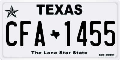 TX license plate CFA1455