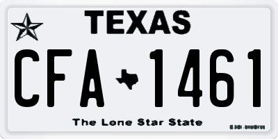 TX license plate CFA1461