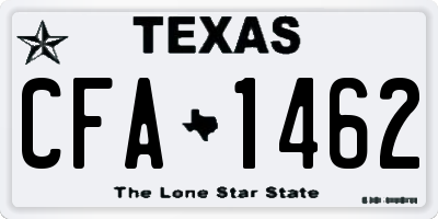 TX license plate CFA1462