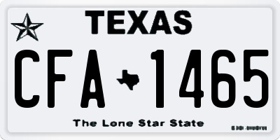 TX license plate CFA1465